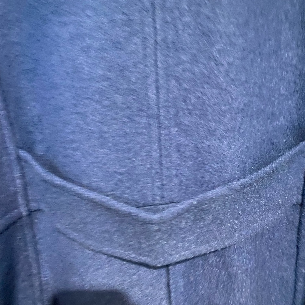 Lands’ End Wool Blend Coat Blue Mid-Length Button Front - Picture 5 of 5